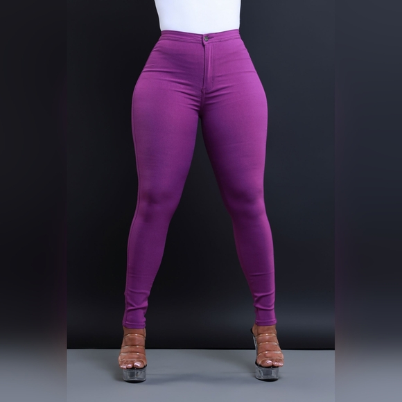 Swankaposh 3X (22) Superga High waist stretch Jeans~Purple - Picture 8 of 8